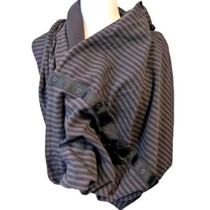 Lululemon Vinyasa Scarf Black/Grey Stripe Snap Infitiy Scarf